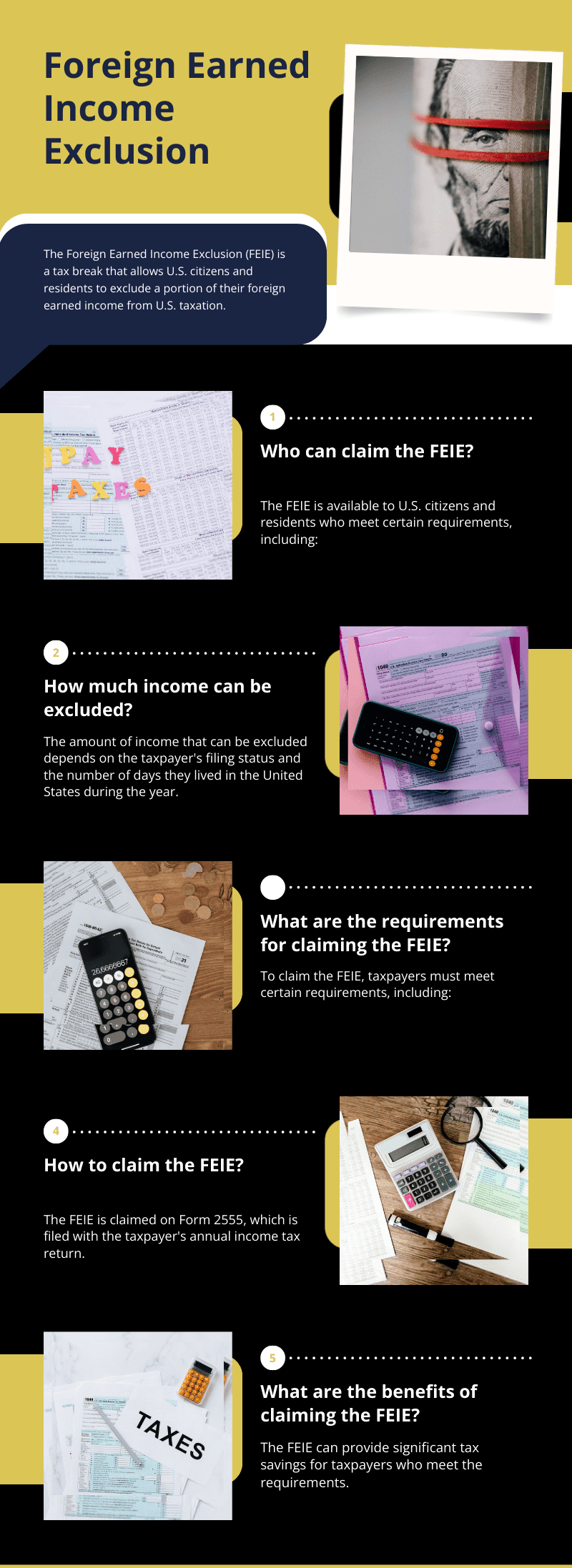 If you're working abroad, understanding the Foreign Earned Income Exclusion can significantly impact your tax situation. To apply for this exclusion, you need to file Form 2555 with the IRS, which allows qualifying expats to exclude a certain amount of their foreign earned income from U.S. taxation. It's essential to differentiate between foreign income exclusion and foreign tax exclusion, as each has specific qualifications and implications for your earned income exclusion