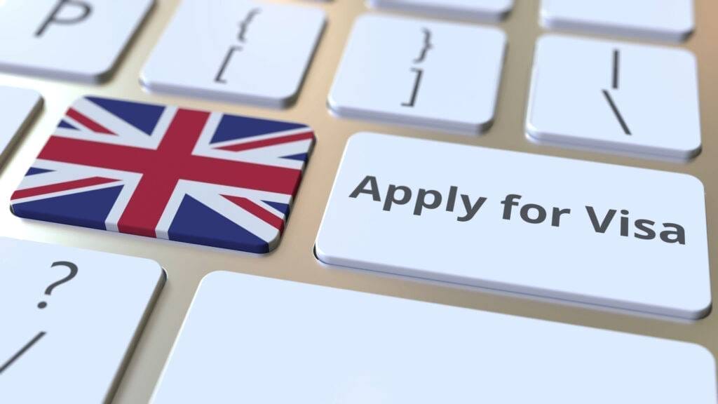 Apply for visa written on a keyboard button